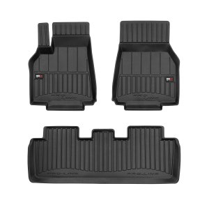 Tesla Model Y Floor Mats - Omac - Proline Premium TPE 3 Pcs - Black - '20-'25 Tesla Model Y Floor Mats - Omac - Proline Premium TPE 3 Pcs - Black - '20-'25